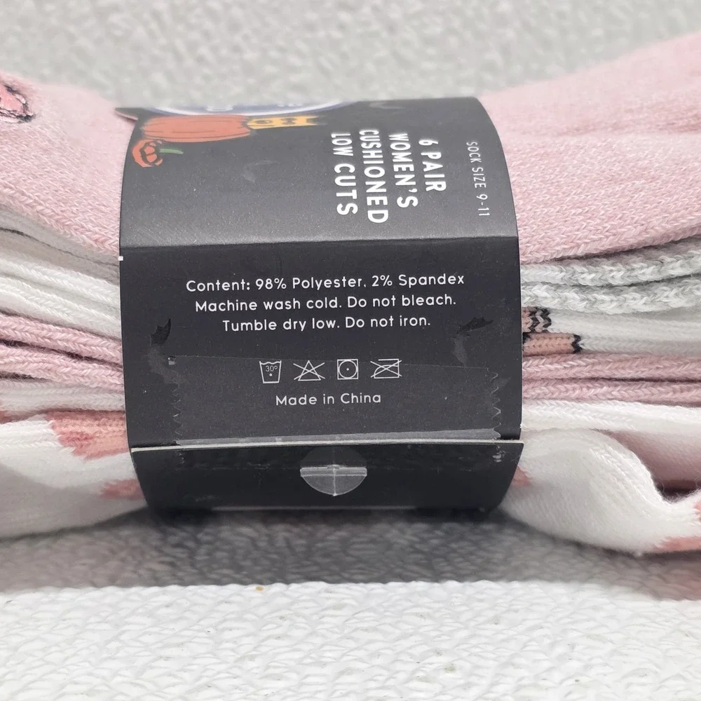 Life is Good Women's Cushioned Low Cut Socks 5 Pairs Size 5-10 Pink Halloween